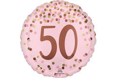 Foil Balloon – "50" – Pretty Pink – Pink – 45 cm